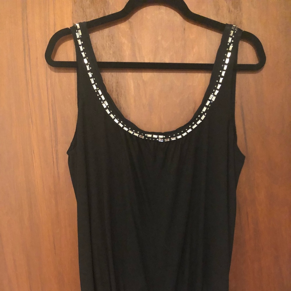 Rhinestone black BCBG tank top. NWT